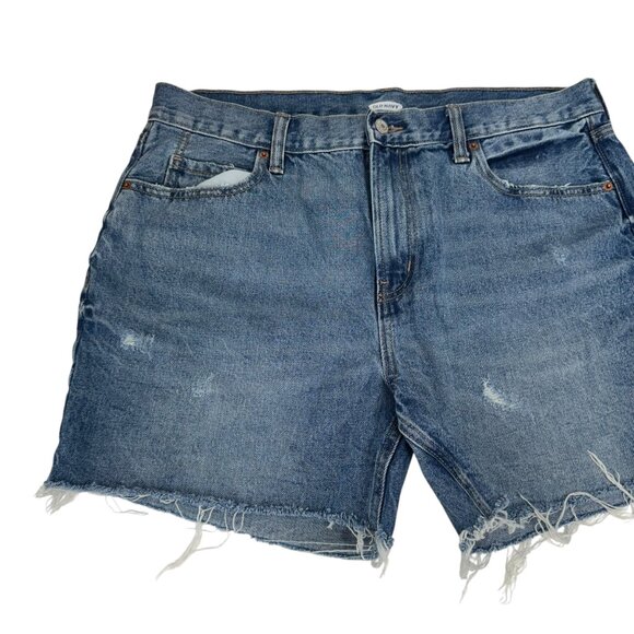 Old Navy Womens Distressed Denim High-Rise Cutoff Shorts Size 14 - Picture 10 of 11